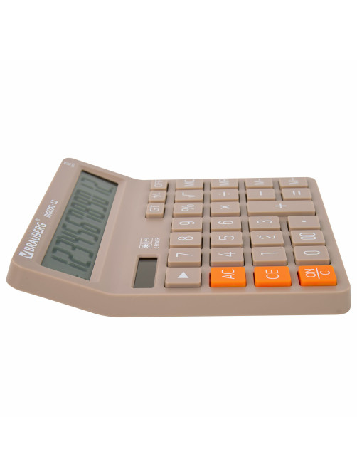 Калькулятор настольный BRAUBERG DIGITAL-12-BG (151х152 мм), 12 разрядов, двойное питание, БЕЖЕВЫЙ, 272970