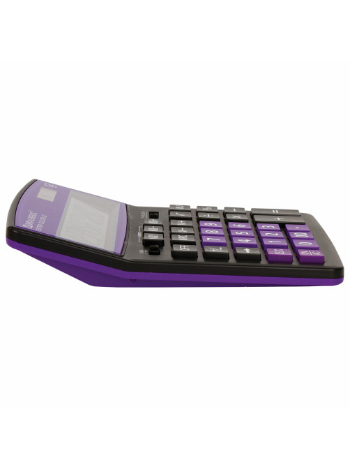 Калькулятор настольный BRAUBERG EXTRA COLOR-12-BKPR (206x155 мм),12 разрядов, двойное питание, ЧЕРНО-ФИОЛЕТОВЫЙ, 250480
