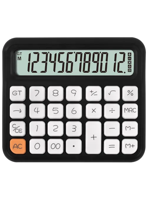 Калькулятор настольный BRAUBERG KW-1000-BK (152x132 мм), 3D-кнопки, 12 разрядов, черный, 272956