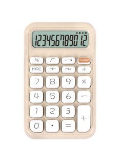 Калькулятор настольный BRAUBERG KW-500-BG (93x148 мм), 3D-кнопки, 12 разрядов, бежевый, 272955