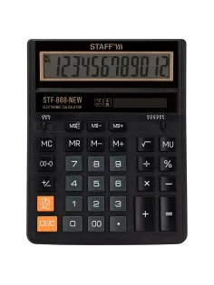 Калькулятор настольный STAFF STF-888-New (202x158 мм), 12 разрядов, двойное питание, черный, 273831