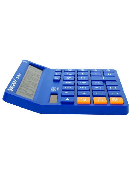 Калькулятор настольный BRAUBERG DIGITAL-12-BL (151х152 мм), 12 разрядов, двойное питание, СИНИЙ, 272969