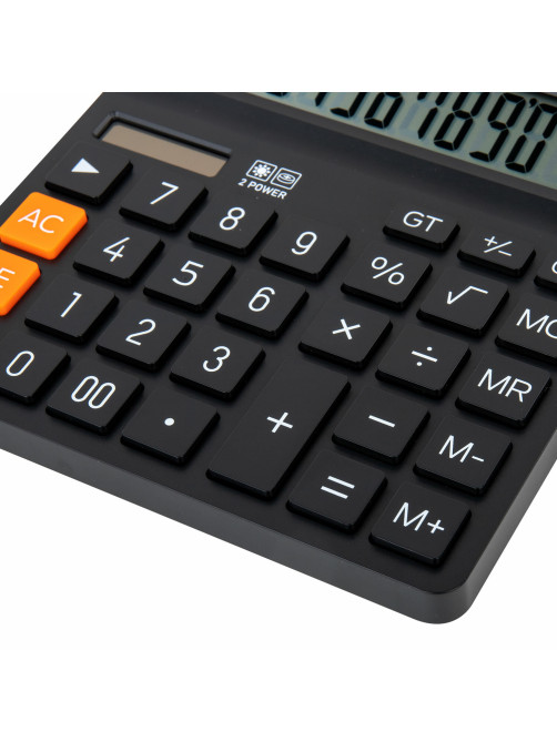 Калькулятор настольный BRAUBERG DIGITAL-12-BK (151х152 мм), 12 разрядов, двойное питание, ЧЕРНЫЙ, 272968