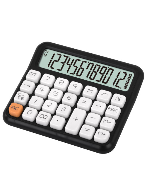 Калькулятор настольный BRAUBERG KW-1000-BK (152x132 мм), 3D-кнопки, 12 разрядов, черный, 272956