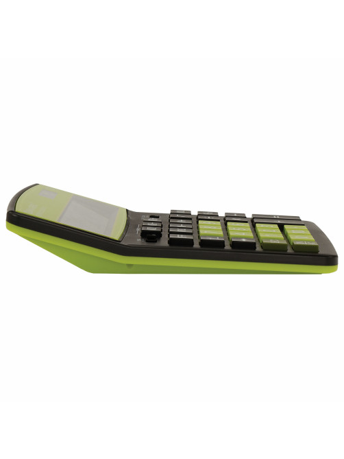 Калькулятор настольный BRAUBERG EXTRA COLOR-12-BKLG (206x155 мм), 12 разрядов, двойное питание, ЧЕРНО-САЛАТОВЫЙ, 250477