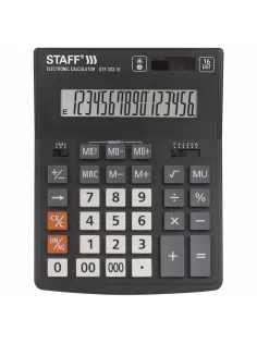 Калькулятор настольный STAFF PLUS STF-333 (200x154 мм), 16 разрядов, двойное питание, 250417