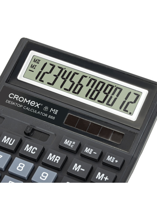 Калькулятор настольный CROMEX (КРОМЕКС) 888 (185x145 мм), 12 разрядов, ЧЕРНЫЙ, 271728