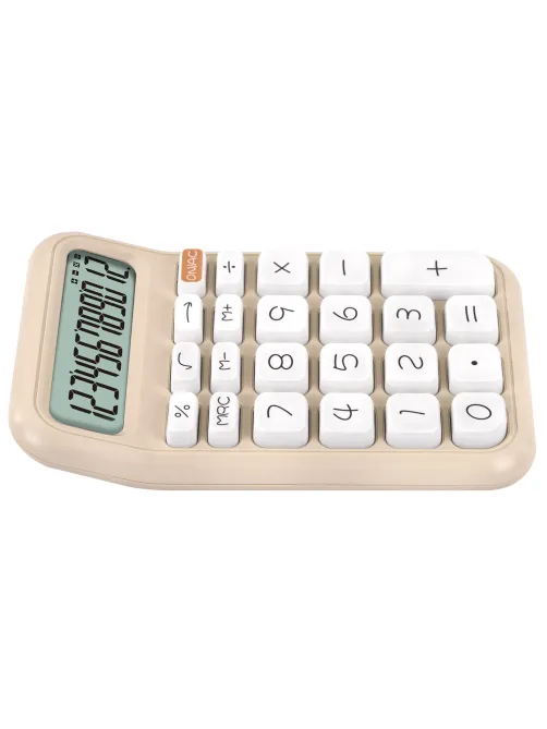 Калькулятор настольный BRAUBERG KW-500-BG (93x148 мм), 3D-кнопки, 12 разрядов, бежевый, 272955