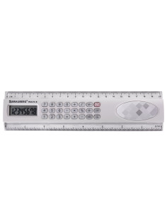Калькулятор с линейкой 20 см, BRAUBERG MULTI-8 (53x210 мм), 8 разрядов, 250540