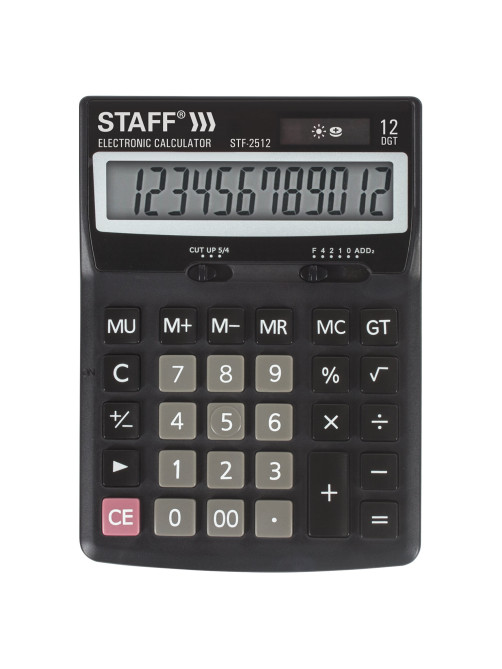 Калькулятор настольный STAFF STF-2512 (170х125 мм), 12 разрядов, двойное питание, 250136