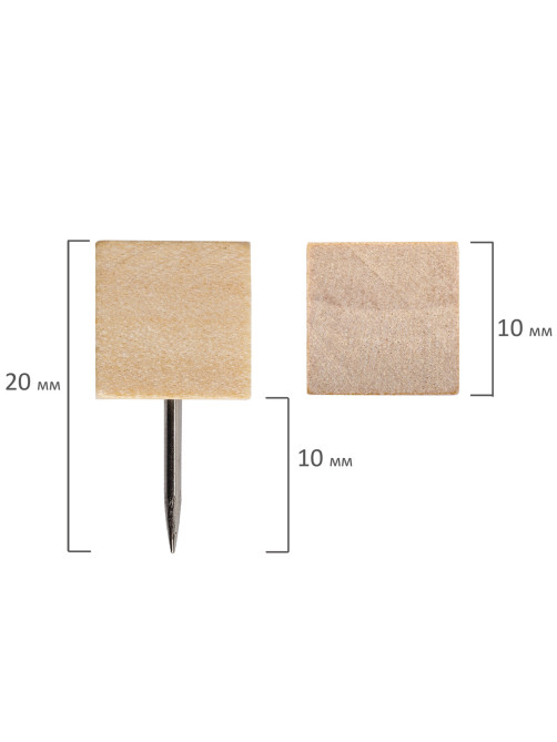 Силовые кнопки-гвоздики BRAUBERG WOOD, деревянные (кубики), 50 штук, 10 мм, 272762