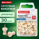 Силовые кнопки-гвоздики BRAUBERG WOOD, деревянные, 30 штук, 10 мм, 272759