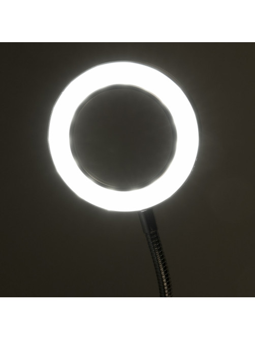 Лупа настольная на прищепке с LED-ПОДСВЕТКОЙ, диаметр 75 мм, увеличение 3, BRAUBERG, 455931