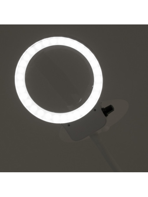 Лупа настольная с LED-ПОДСВЕТКОЙ, диаметр 110 мм, увеличение 3, корпус белый, BRAUBERG, 455930