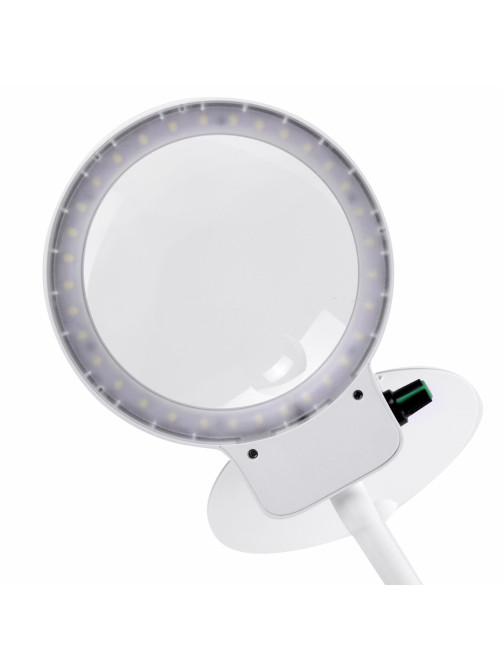 Лупа настольная с LED-ПОДСВЕТКОЙ, диаметр 110 мм, увеличение 3, корпус белый, BRAUBERG, 455930