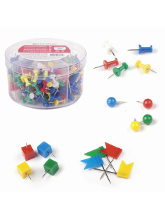 Набор BRAUBERG, силовые кнопки, 60 шт., шарики 60 шт., кубики 60 шт., флажки 60 шт., 223518