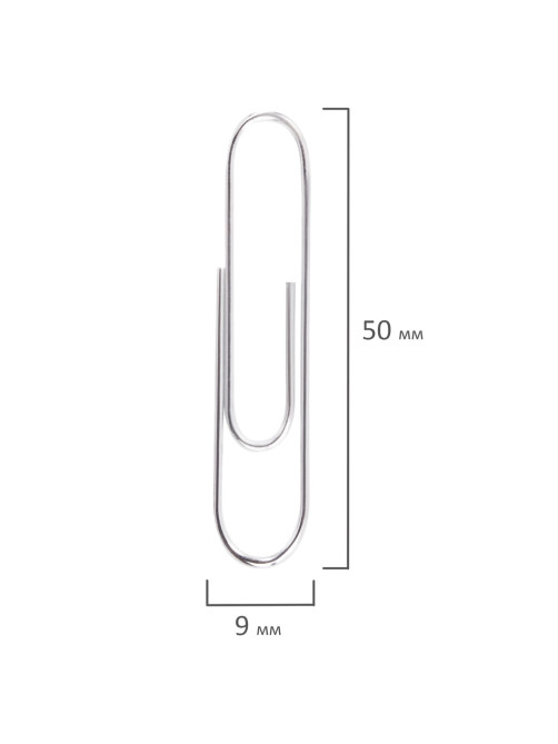Скрепки большие EXTRA BRAUBERG 50 мм никелированные 50 штук, 271314