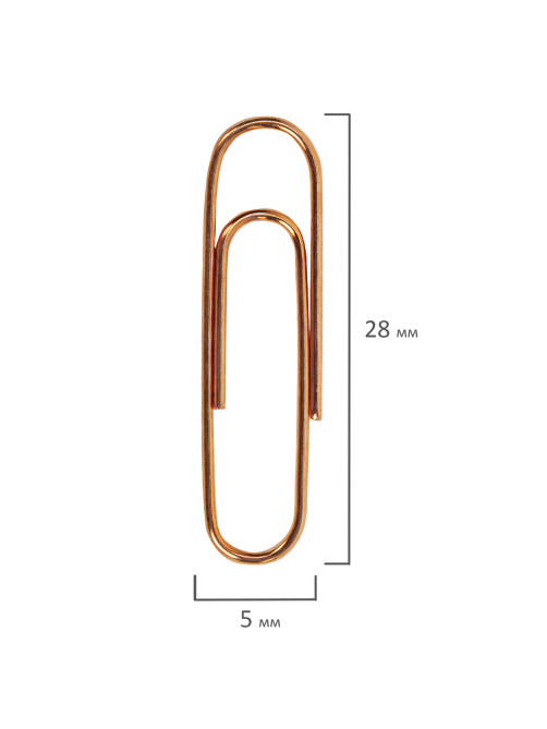 Скрепки BRAUBERG, 28 мм, омедненные, 100 шт., в картонной коробке, 270448
