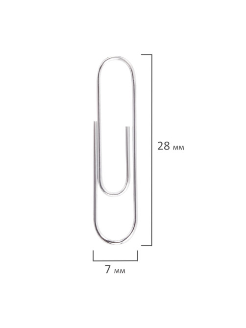 Скрепки BRAUBERG, 28 мм, оцинкованные, 100 шт., в картонной коробке, 227583