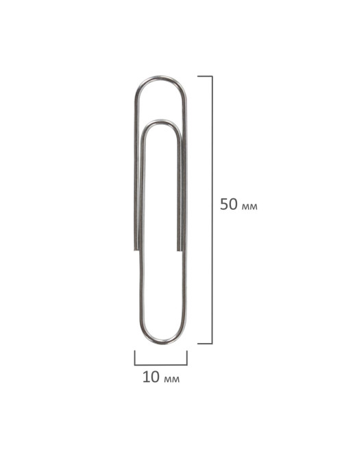 Скрепки большие 50 мм, BRAUBERG, оцинкованные, 50 шт., в картонной коробке, 227589