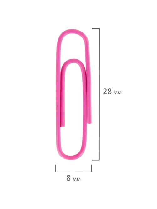 Скрепки EXTRA BRAUBERG 28 мм цветные 100 штук, 271313