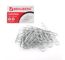 Скрепки большие 50 мм, BRAUBERG, оцинкованные, 50 шт., в картонной коробке, 227589