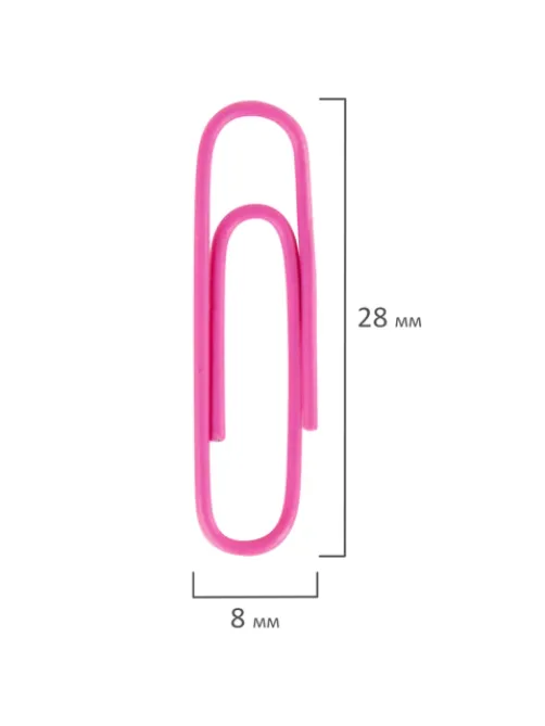 Скрепки EXTRA BRAUBERG 28 мм цветные 100 штук, 271313