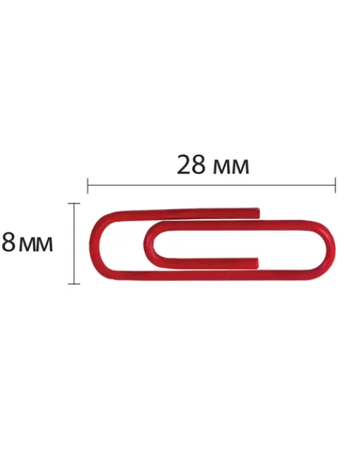 Скрепки BRAUBERG, 28 мм, цветные, 100 шт., в картонной коробке, Россия, 220555