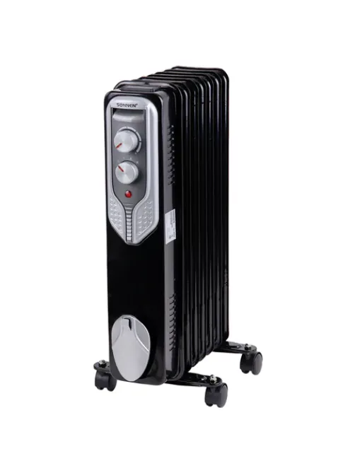 Обогреватель масляный SONNEN DFN-07BL, 1500 Вт, 7 секций, черный, 455310