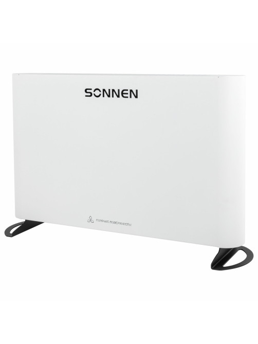 Обогреватель-конвектор SONNEN ONYX-1000.1, 1000 Вт, Х-образный нагревательный элемент, белый, сделано в России, 457629