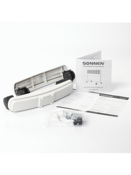 Обогреватель-конвектор SONNEN X-1500, 1500 Вт, напольная/настенная установка, белый, 453495