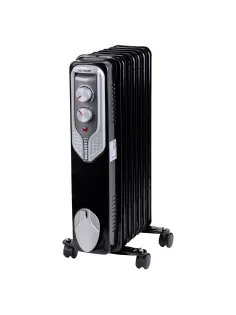 Обогреватель масляный SONNEN DFN-09BL, 2000 Вт, 9 секций, черный, 455311