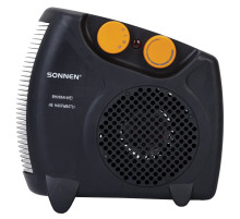 Тепловентилятор SONNEN FH06, 1000/2000 Вт, 2 режима нагрева, режим вентиляции, черный/оранжевый, 457781