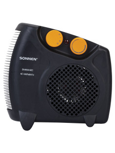Тепловентилятор SONNEN FH06, 1000/2000 Вт, 2 режима нагрева, режим вентиляции, черный/оранжевый, 457781