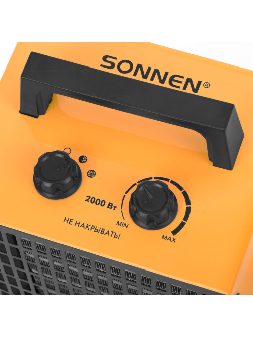 Тепловая пушка электрическая SONNEN PTC2001, 2000 Вт, керамический нагревательный элемент, 2 режима, 456205