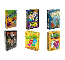 Игра настольная карточная, АССОРТИ 6 видов, 18 шт. в шоу-боксе, НИ