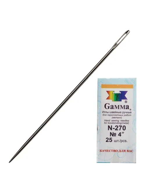 Иглы для прошивки документов (игла цыганская), комплект 25 шт., размер 10 см, бумажная упаковка, N-270