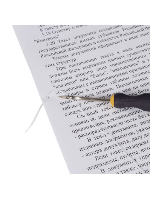 Набор для прошивки документов (шило с ушком, нить 60 м), в блистере, STAFF, 605383