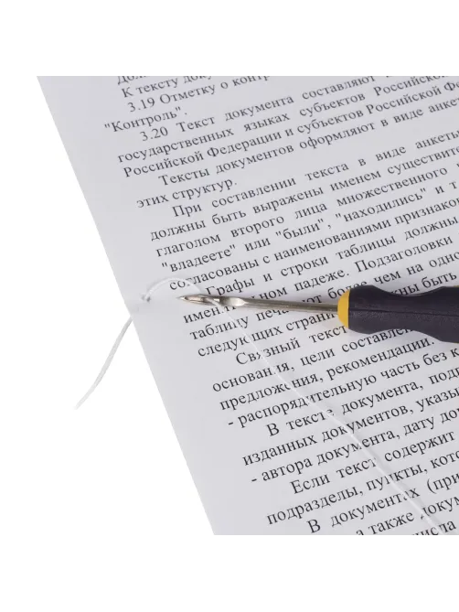 Набор для прошивки документов (шило с ушком, нить 60 м), в блистере, STAFF, 605383
