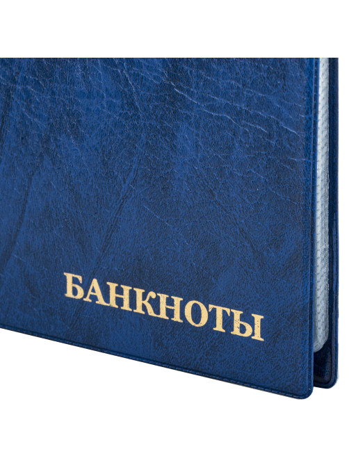 Альбом нумизмата для 24 бон (купюр), 125х185 мм, ПВХ, синий, STAFF, 238079