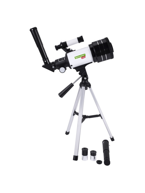 Телескоп рефрактор астрономический настольный, увеличение 150х, объектив 70 мм, фокус 300 мм, видоискатель, BRAUBERG KIDS 70300, 391397