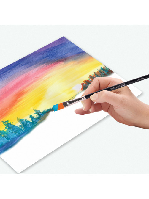 Кисти художественные BRAUBERG ART CLASSIC, набор 3 штуки, синтетика (круглая № 2, плоские № 8, 12), 200944