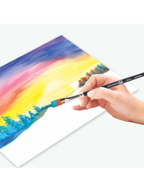 Кисти художественные BRAUBERG ART, набор 4 штуки, синтетика, (круглые № 1, 3, плоские № 4, 10), 200943