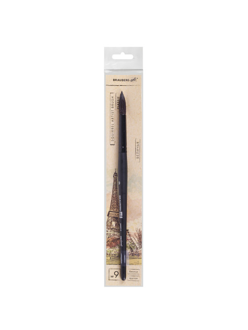 Кисть художественная проф. BRAUBERG ART CLASSIC, белка, круглая, № 9, 200915