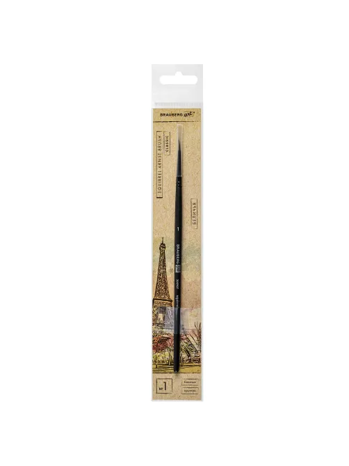 Кисть художественная проф. BRAUBERG ART CLASSIC, белка, круглая, № 1, 200907