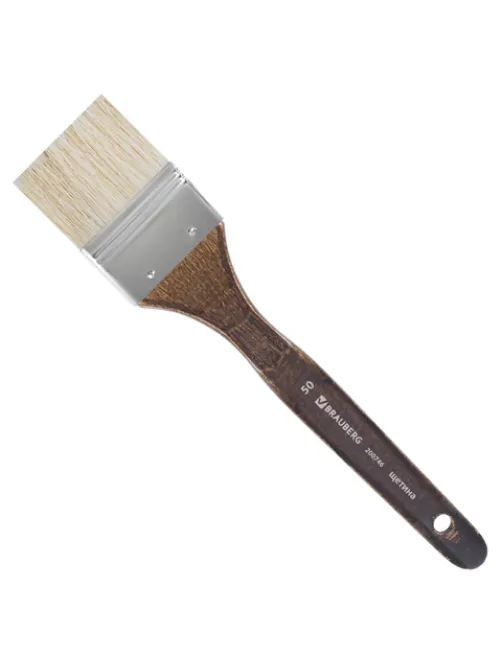 Кисть художественная профессиональная BRAUBERG ART CLASSIC, щетина, флейц, № 50, короткая ручка, 200746