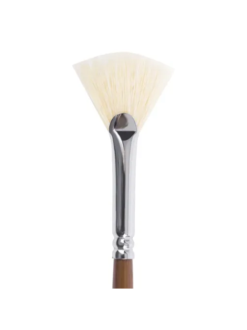 Кисть художественная профессиональная BRAUBERG ART CLASSIC, щетина, веерная, № 4, длинная ручка