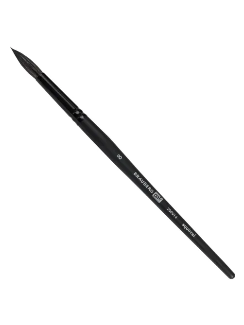 Кисть художественная проф. BRAUBERG ART CLASSIC, белка, круглая, № 8, 200914