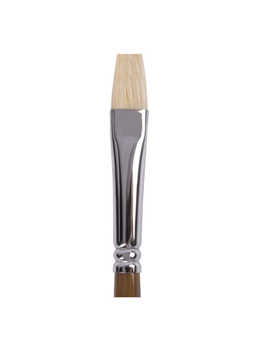 Кисть художественная профессиональная BRAUBERG ART CLASSIC, щетина, плоская, № 12, длинная ручка