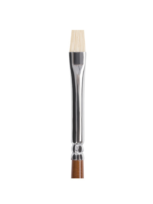 Кисть художественная профессиональная BRAUBERG ART CLASSIC, щетина, плоская, № 4, длинная ручка, 200714